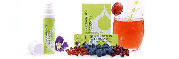 Juice Beauty UK | Products with Ingredients | Flowers, Fruit and Juice in Glass